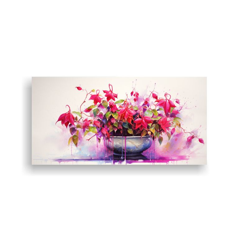 GENERICO - Cuadro Inspirador Intensidad Fuchsia Acuarelas Colores Pintu 160x80cm