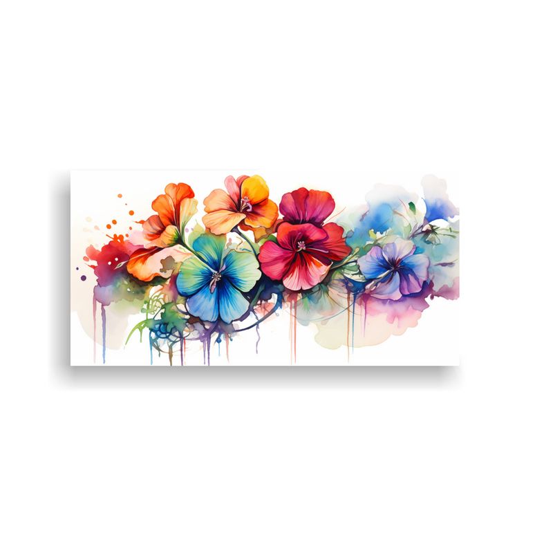 GENERICO - Cuadro Dibujo Simplicidad A Geranium Rainbow Pintura Abstrac 160x80cm