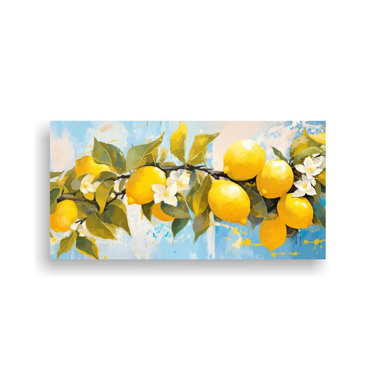 GENERICO - Pinturas Decorativas De Un Limonero En Colores Amarillo Y Bl 160x80cm