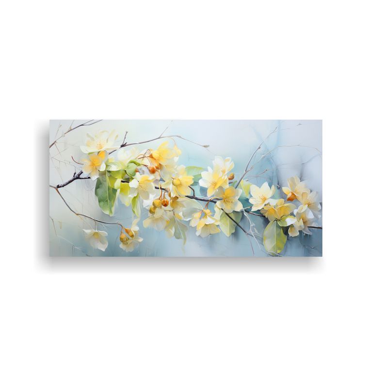 GENERICO - Pintura Abstracta Acuarela De Flores De Tilo En Colores Past 160x80cm