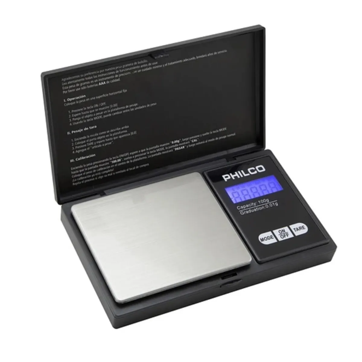 PHILCO - Balanza Pesa Gramera Digital Philco 001-100grs Portátil