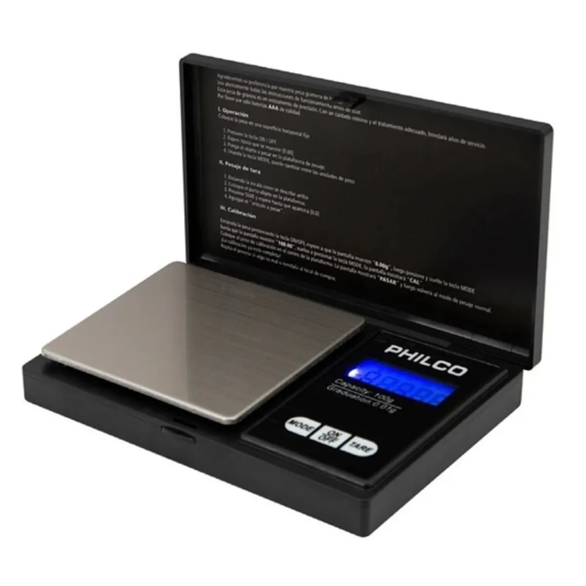 PHILCO - Balanza Pesa Gramera Digital Philco 001-100grs Portátil