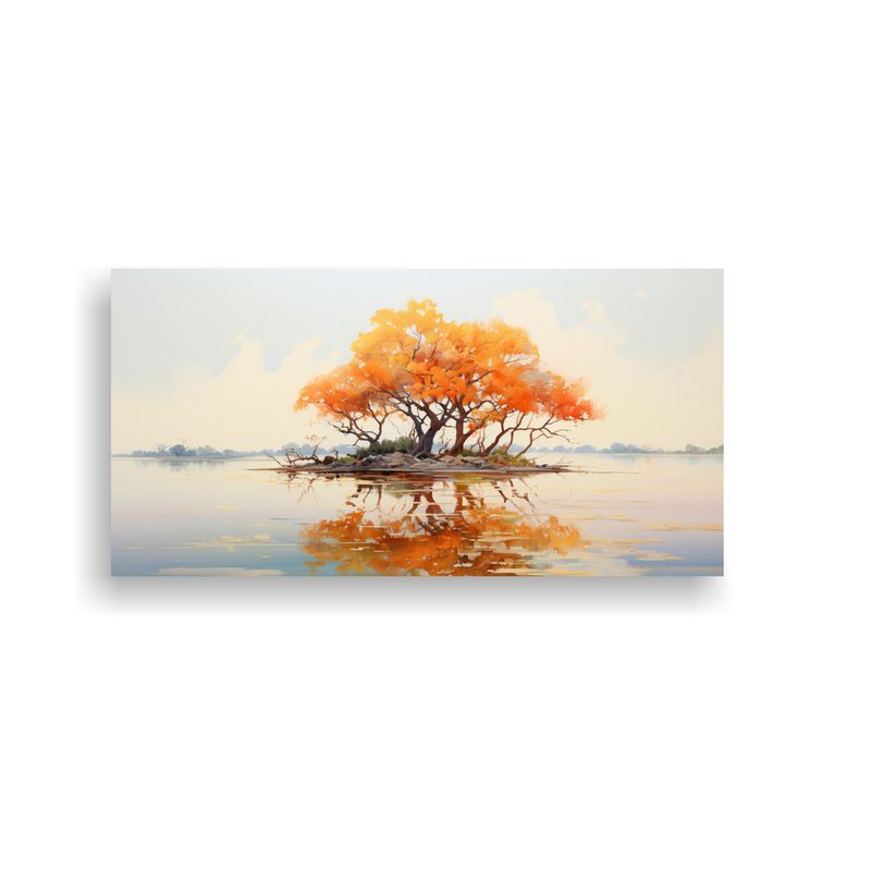 GENERICO - Pintura Abstracta De Un árbol De Mangle En Colores Amarillo 160x80cm