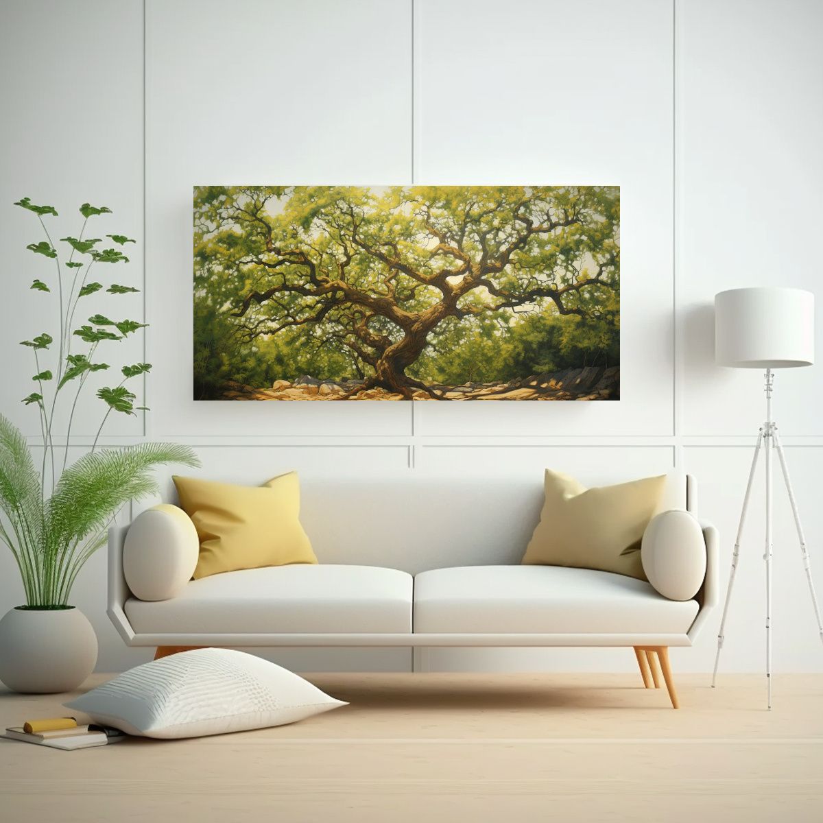 Pintura Abstracta Detallada Estilo óleo De árbol De Roble  160x80cm, marca GENERICO - Foto 2