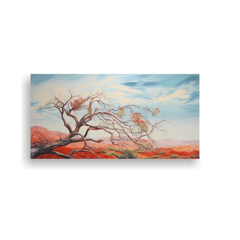 GENERICO - Cuadro Abstracto Juvenil: Árbol De Ocotillo Pintura Al óle 160x80cm