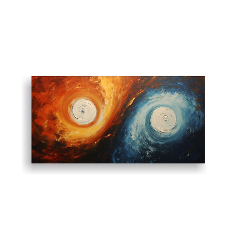 GENERICO - Cuadro Dibujo Luminosa Con Dos Remolinos De Colores En La De 160x80cm