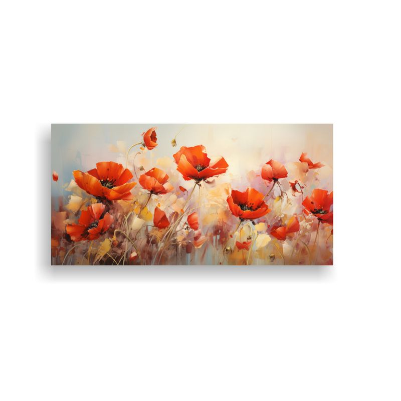 GENERICO - Cuadro Abstracto De Alta Calidad Con Escenario De Amapolas E 160x80cm