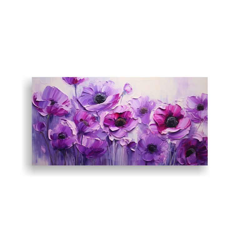 GENERICO - Pintura Floral En Bastidor: Profundidad En Púrpura Y Magent 160x80cm