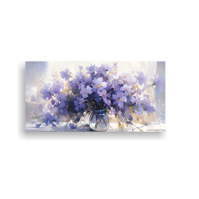 GENERICO - Pintura De Flores Moradas En Lienzo De Alta Resolución En E 160x80cm