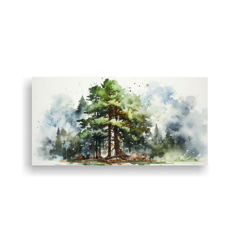 GENERICO - Cuadro Espectacular De Un Árbol De Secuoya En Colores Blanc 160x80cm