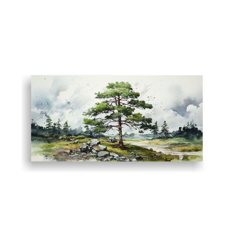 GENERICO - Pintura Abstracta De Un árbol De Pino Escocés En Colores B 160x80cm