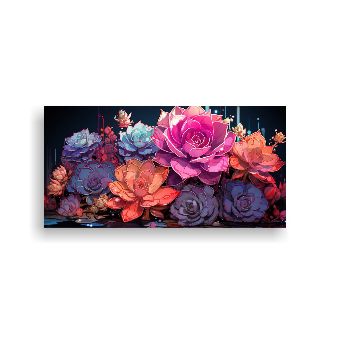 GENERICO - Pinturas Decorativas Con Atmósfera Neonoir De Lienzo Horizo 160x80cm