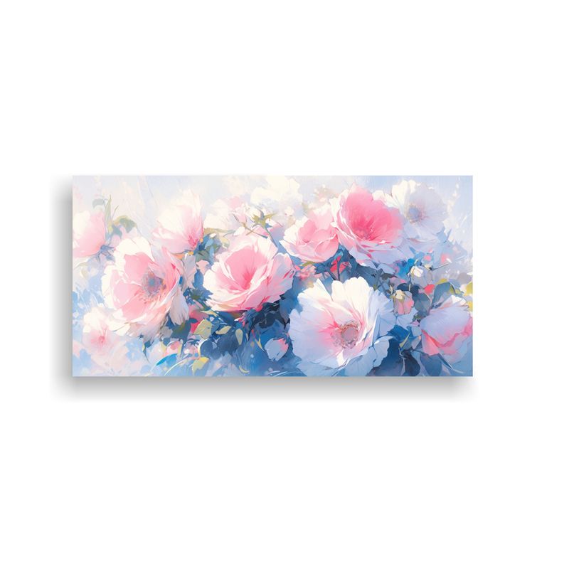 GENERICO - Arte En Lienzo Con Delicadas Líneas Calmantes Y Flores En B 160x80cm