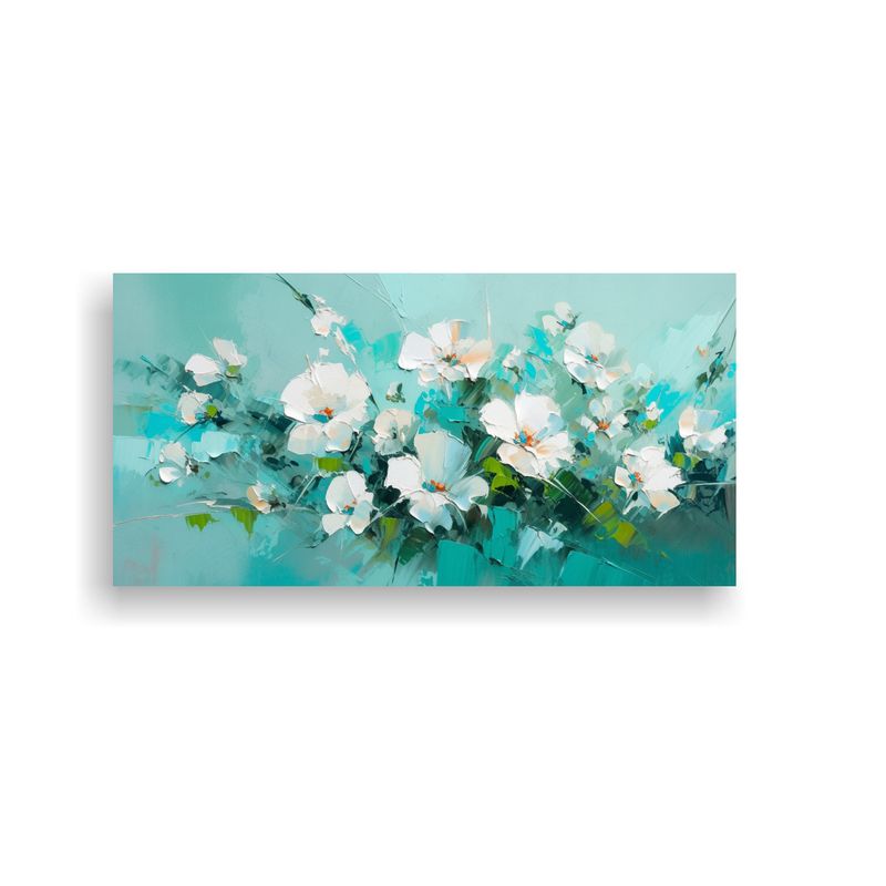 GENERICO - Tela En Bastidor Decorativo Protagonismo A Pintura De Flores 160x80cm