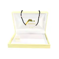 MALLORCA - Collar de Perlas con cristales Onix 50cm Enchapado en Oro