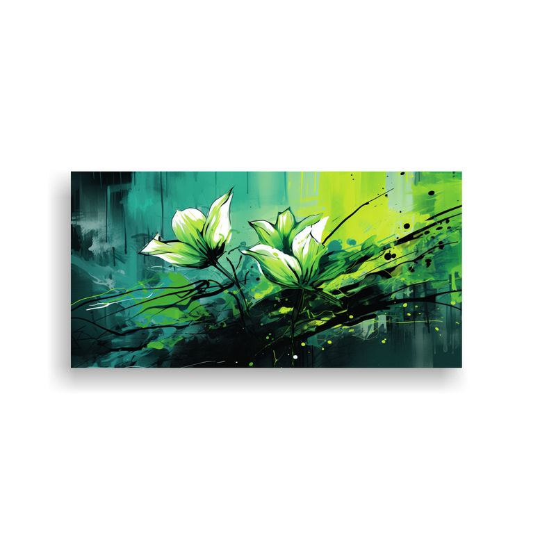 GENERICO - Cuadro Modernos Enigmático, Colores Verde, Atmosfera Neonoi 160x80cm