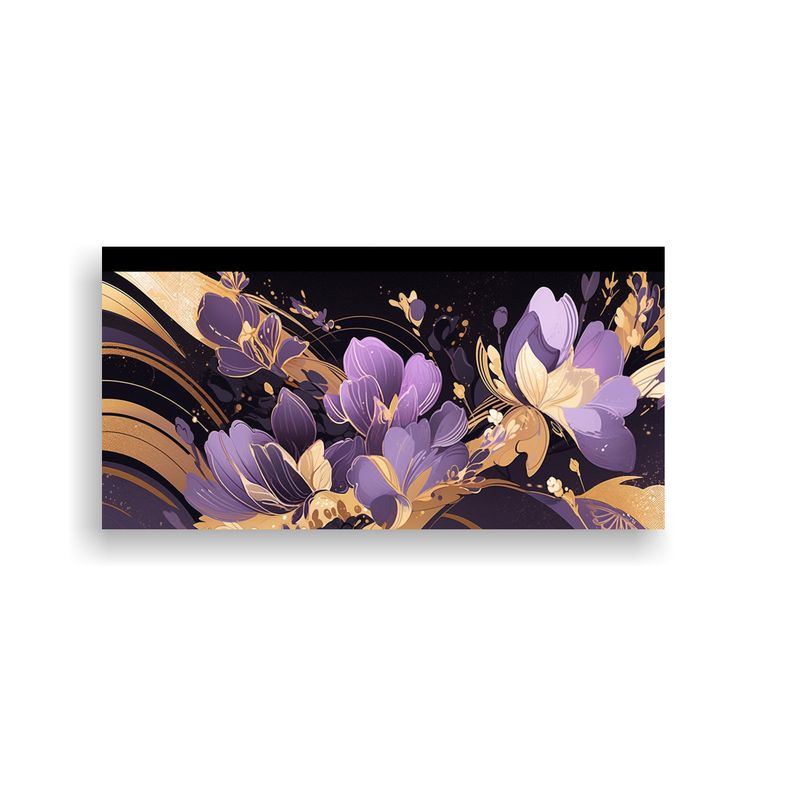 GENERICO - Cuadro Decorativo Esquema Púrpura Y Dorado En Atmosfera Neo 160x80cm