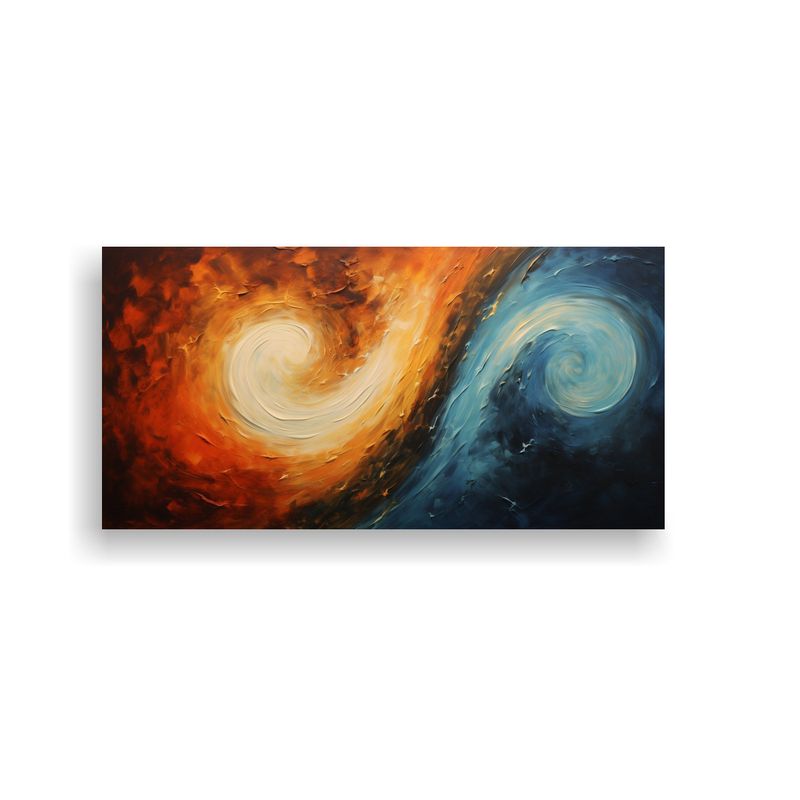 GENERICO - Pintura Al óleo De Equilibrio Visual Cósmico Yin Y Yang En 160x80cm