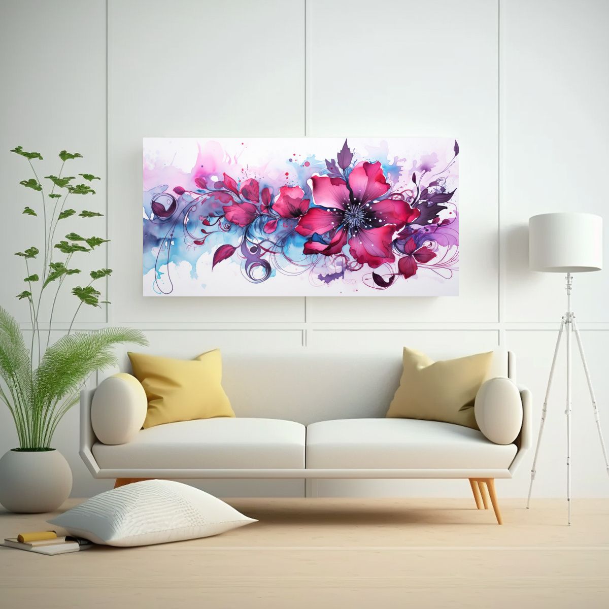 GENERICO - Pinturas Decorativas De Lienzo Tema Temática Acuarelas Colo 160x80cm
