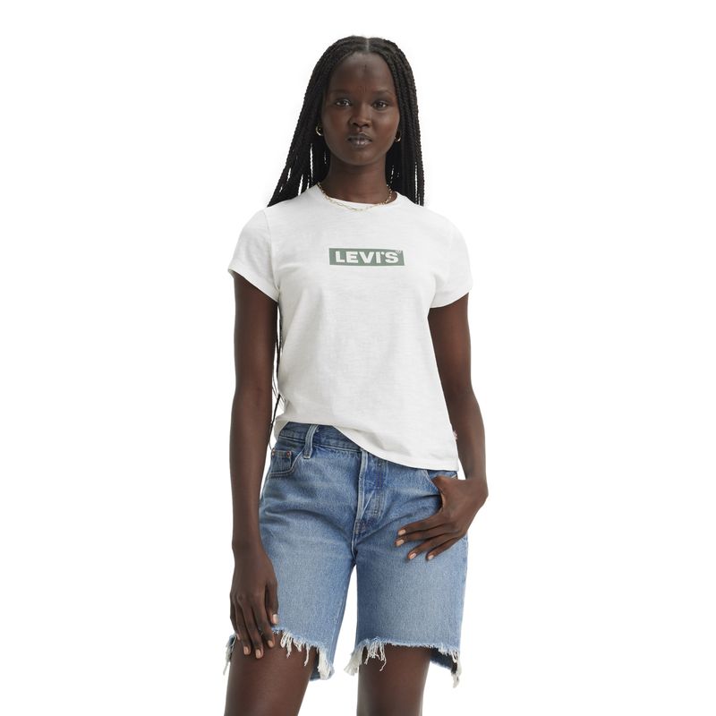 LEVIS - Polera Mujer Regular Fit Box Tab Blanco Levis