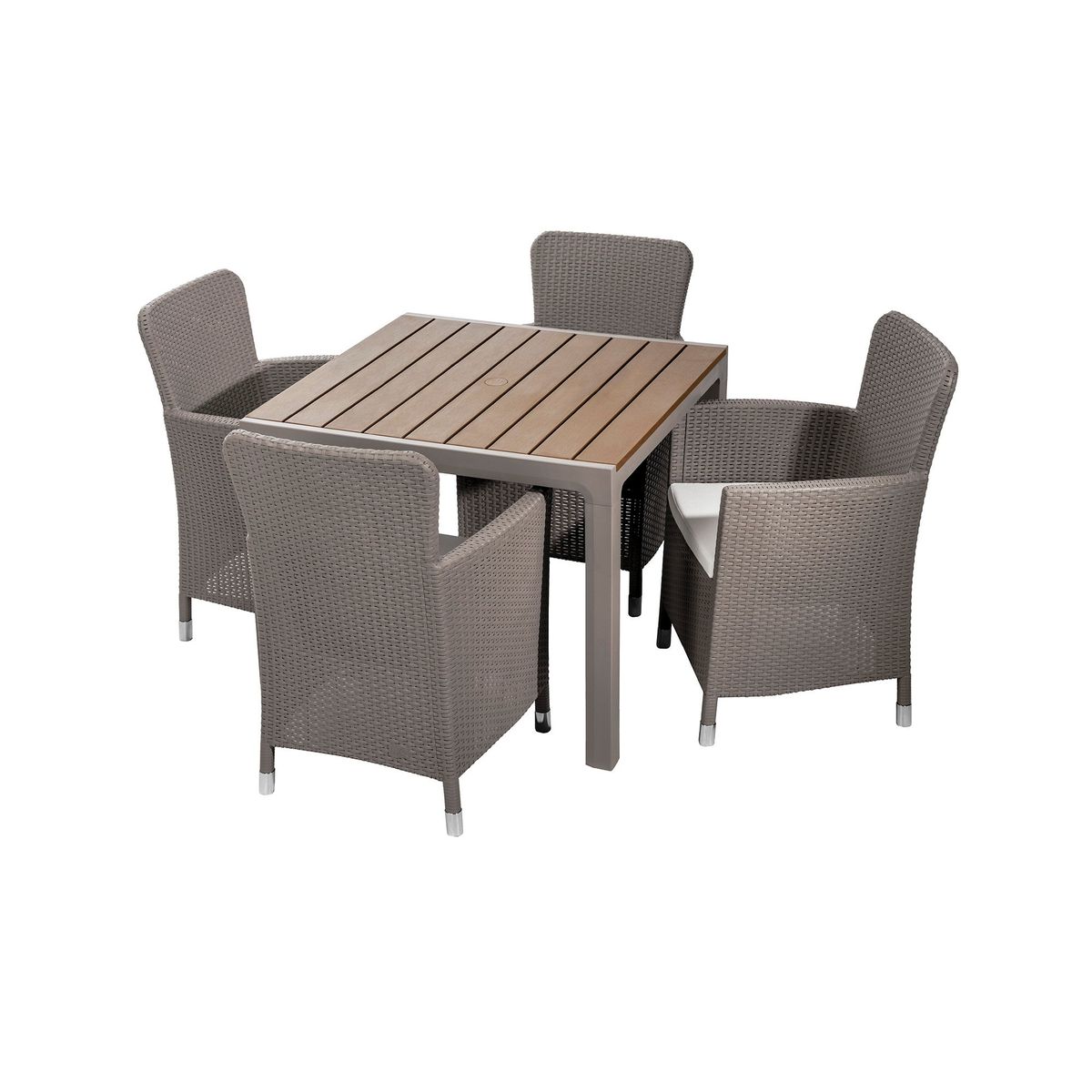 QRUBBER - Comedor Capri para 4 personas Color Taupe MQ QRubber