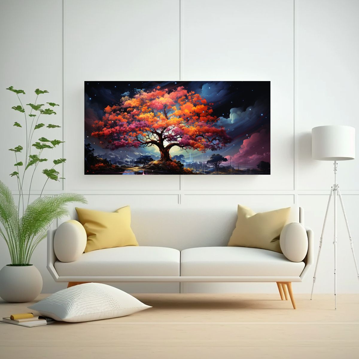 GENERICO - Pintura Abstracta Original De Un Árbol De Cypress En Colore 160x80cm