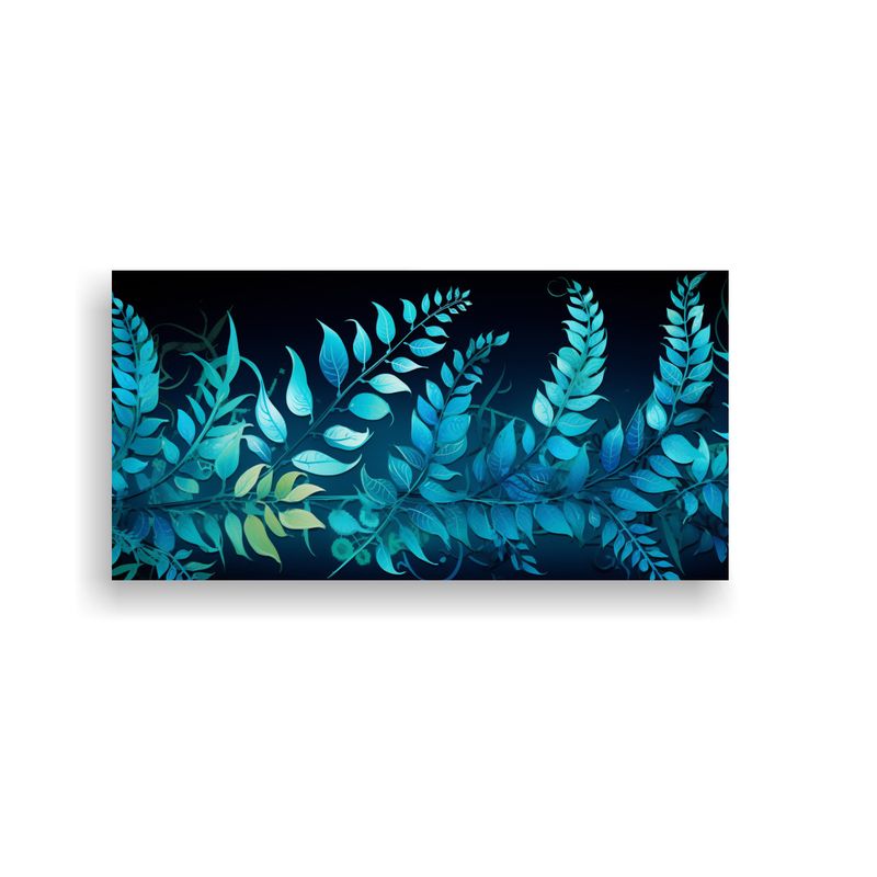GENERICO - Pinturas Decorativas De Hojas De Helecho En Tonos Turquesa Y 160x80cm