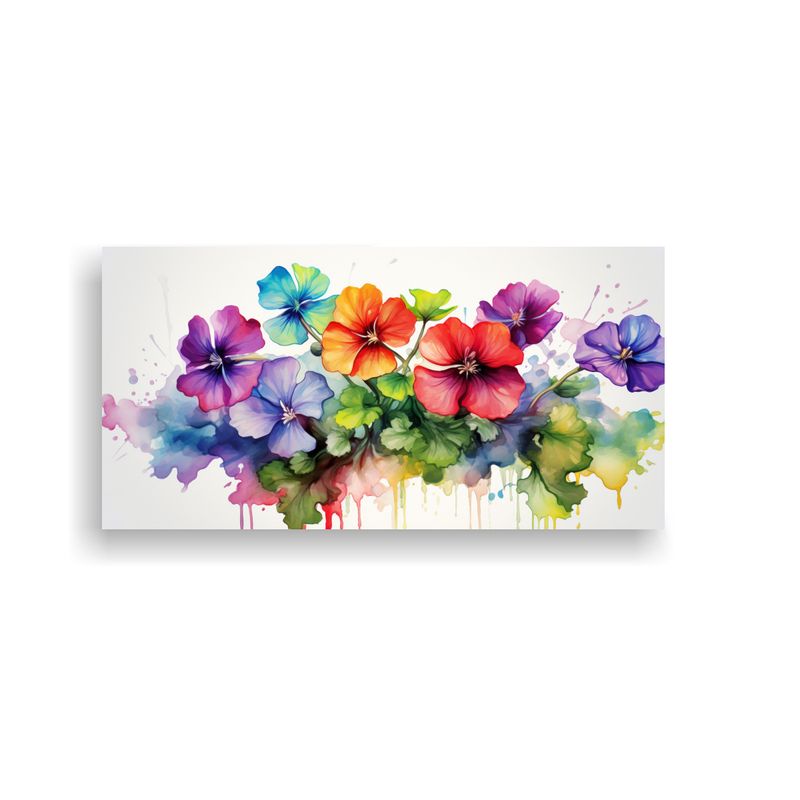 GENERICO - Cuadro Abstracto Moderno Para Dormitorio: Geranium Rainbow A 160x80cm