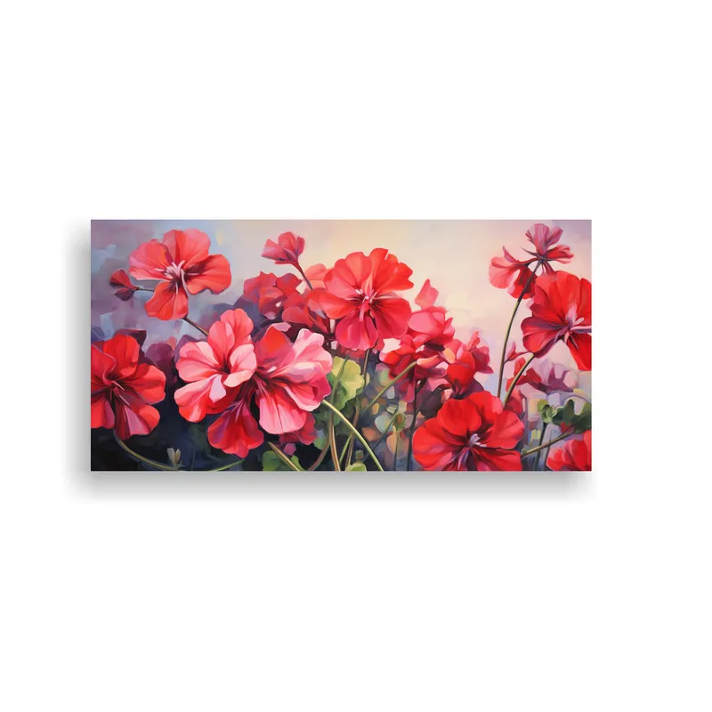 GENERICO - Pintura Abstracta De Amapolas Lienzo Pop Art De Geranium, ó 160x80cm
