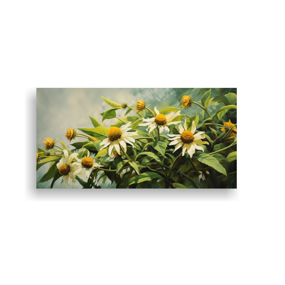 GENERICO - Cuadro Abstracto De Flores De Alcachofa De Jerusalén En Mov 160x80cm