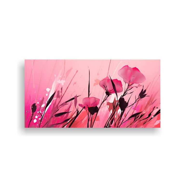 GENERICO - Lienzo De Tela Estilo Galería Minimalista En Tonos Rosa Y H 160x80cm