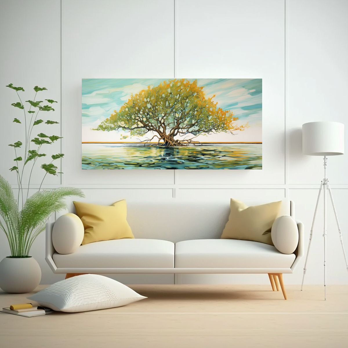 GENERICO - Pintura Abstracta Moderna De árbol De Manglar En Estilo Det 160x80cm