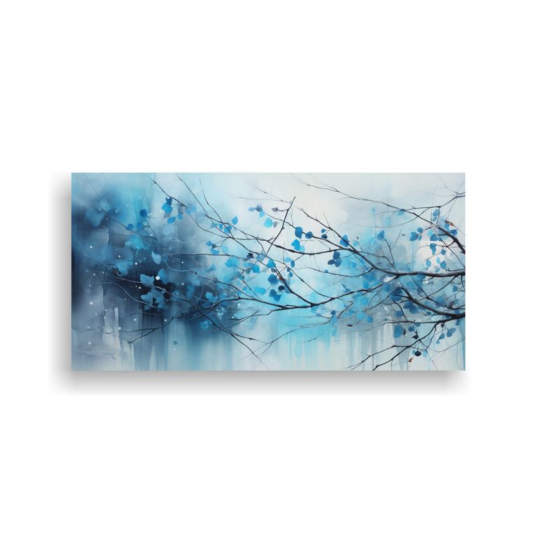 GENERICO - Pintura Abstracta De árboles De Arce Negros Y Azules Fine A 160x80cm