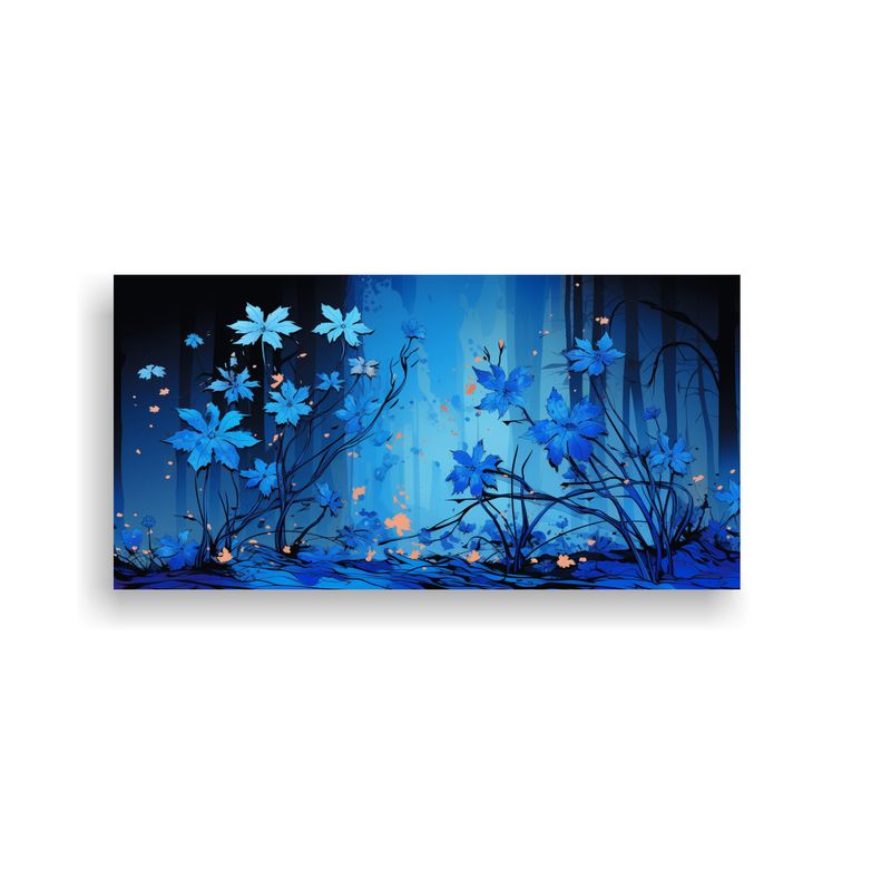 GENERICO - Pinturas Decorativas Con árboles De Arce En Colores Azules  160x80cm