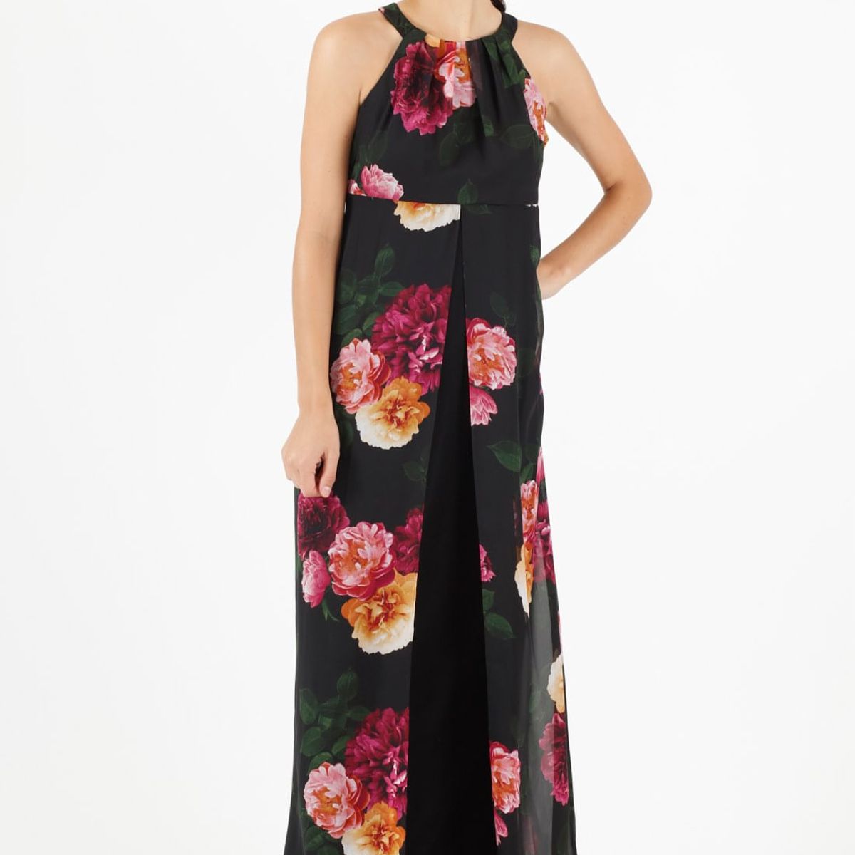 PRIVILEGE - Vestido negro estampado 310