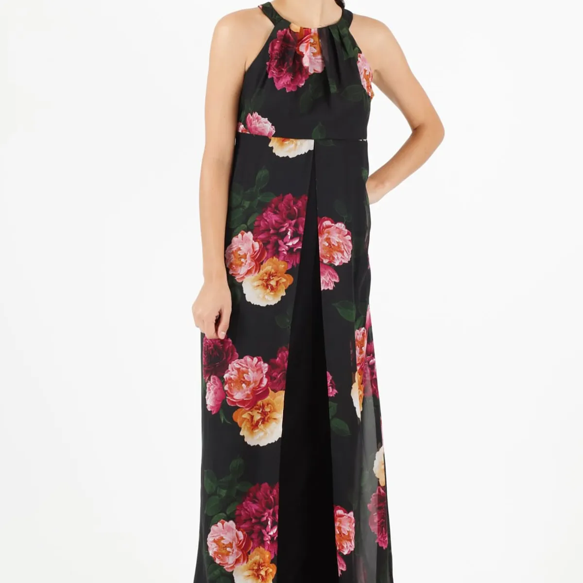 PRIVILEGE - Vestido negro estampado 310