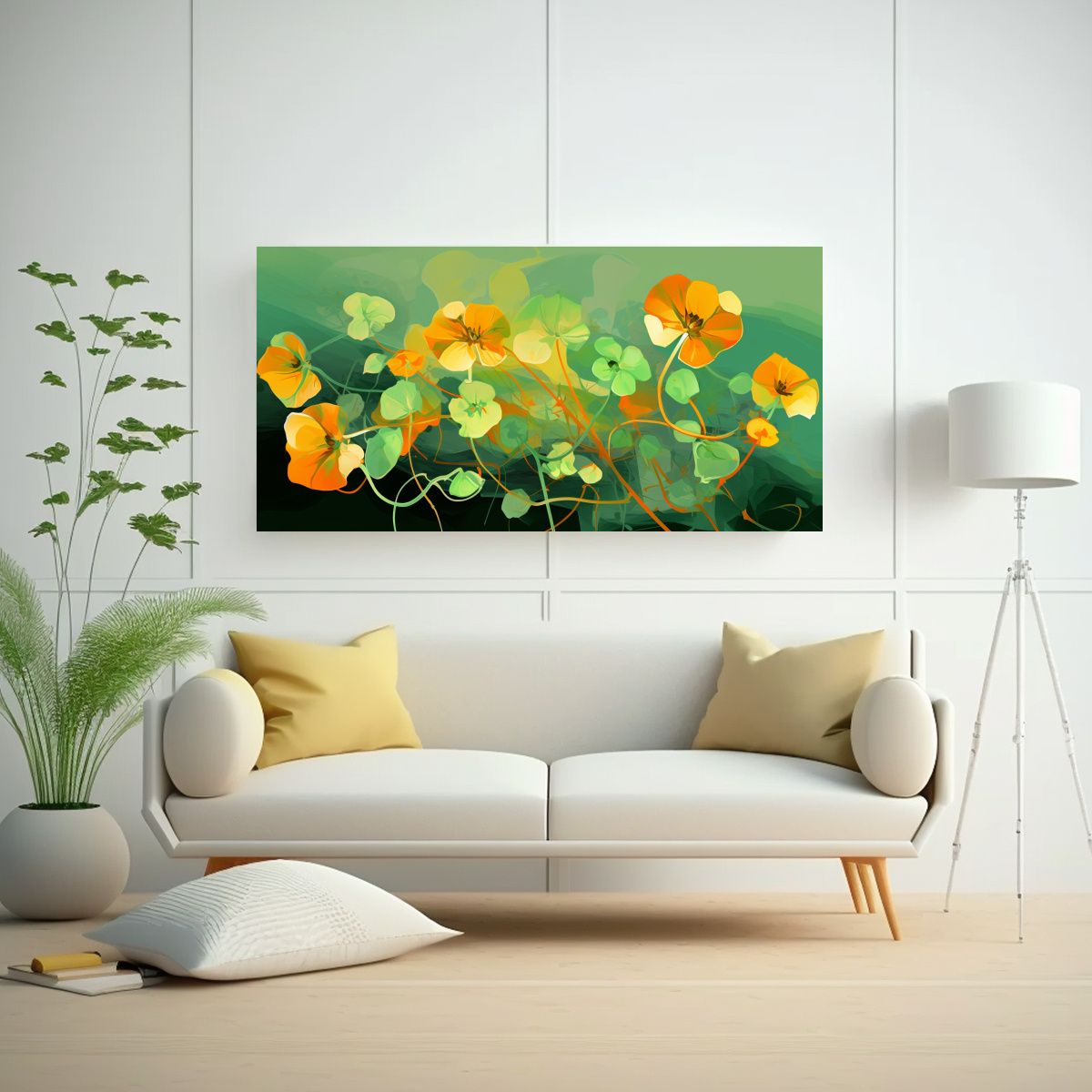 GENERICO - Pinturas Decorativas De Canva Fotografía Estética De Hierb 160x80cm.