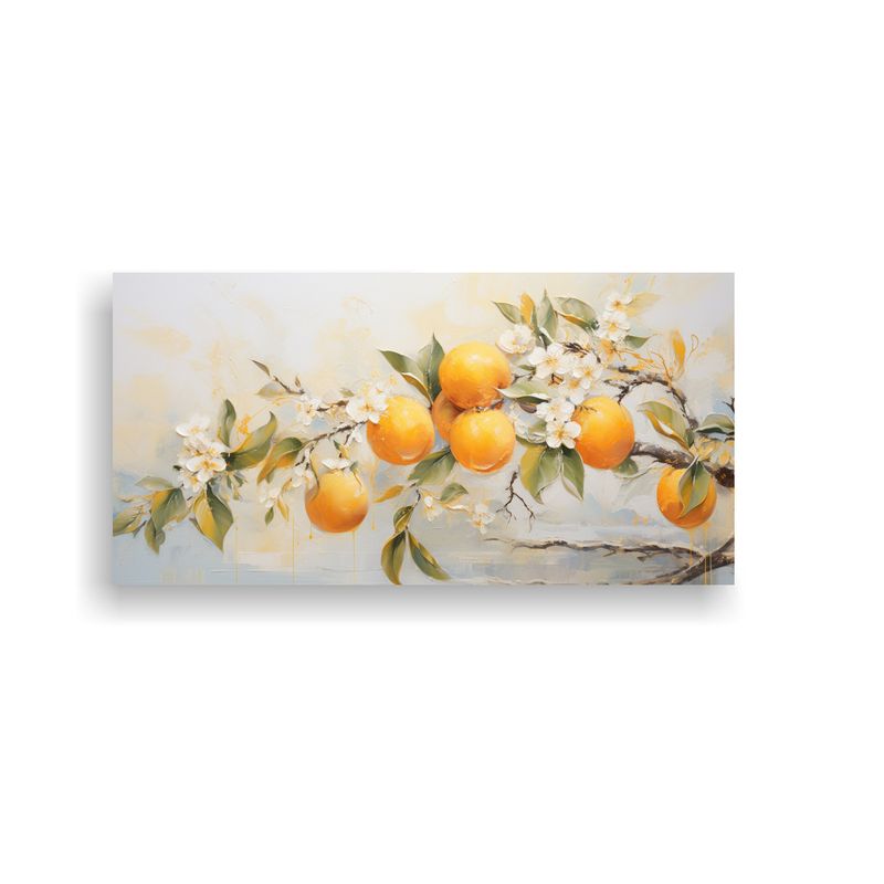 GENERICO - Cuadro Abstracto De Un Árbol De Naranja Con Colores Blanco  160x80cm