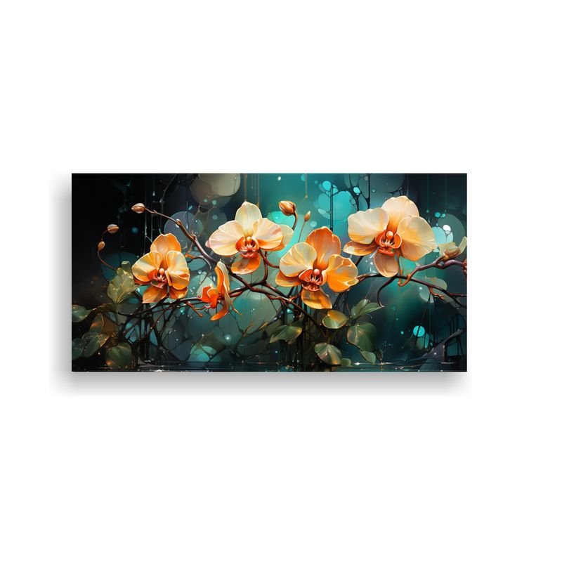 GENERICO - Cuadros De Decoración Para Cocina Con Flores Orquídeas En  160x80cm