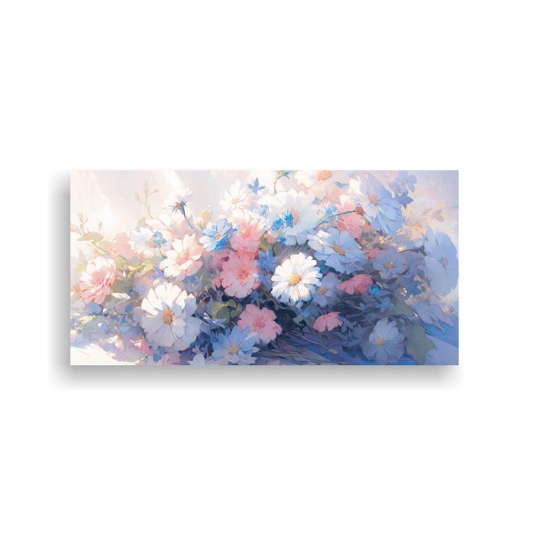 GENERICO - Pintura Lienzo Flores Tonos Pastel Estilo Decorativo 160x80cm