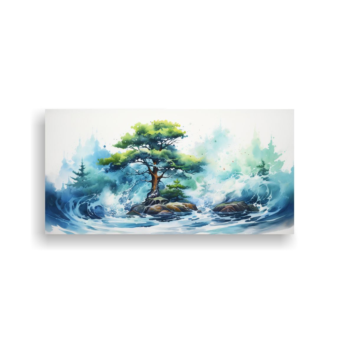 GENERICO - Cuadro Abstracto De Alta Calidad Con Impactante árbol De Pi 160x80cm