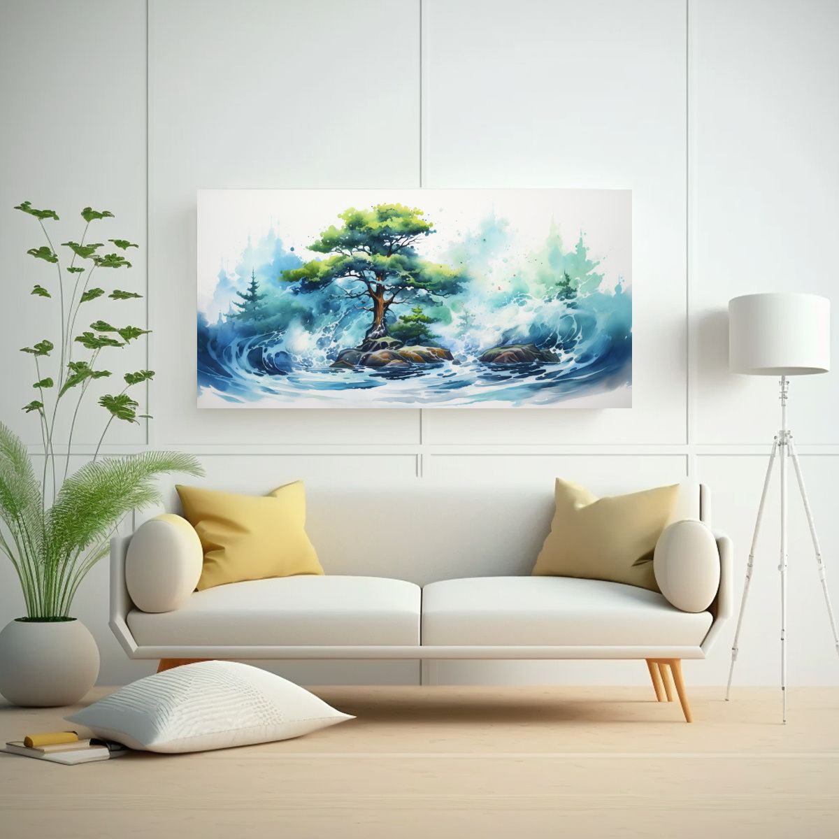 GENERICO - Cuadro Abstracto De Alta Calidad Con Impactante árbol De Pi 160x80cm