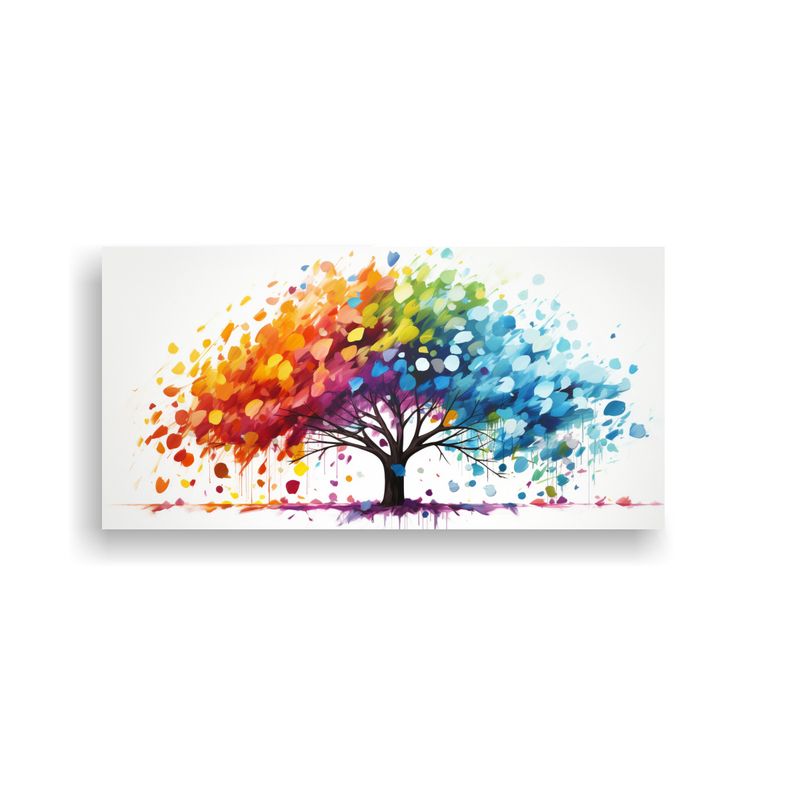 GENERICO - Exposición Creativa: Árbol Popular En Colores Arcoíris, A 160x80cm