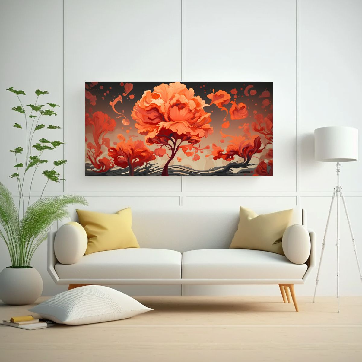 GENERICO - Pintura Moderna De Lienzo: Composición Dinámica De Un árb 160x80cm