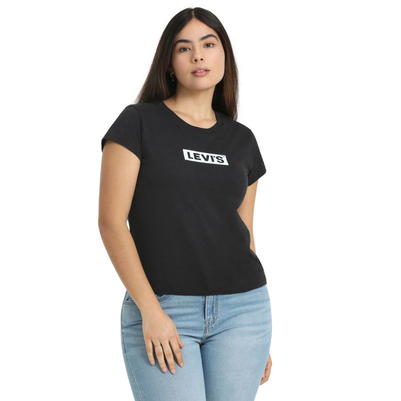 LEVIS - Polera Mujer Regular Fit Box Tab Negro Levis