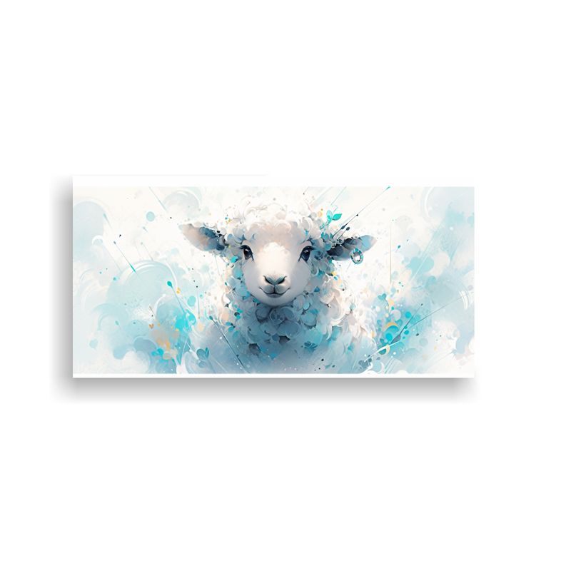 GENERICO - Cuadro De Decoración Elegancia De Una Oveja En Acuarelas Y  160x80cm