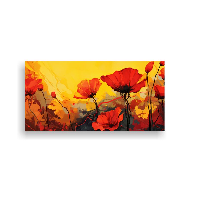 GENERICO - Lienzo De Tela Amarillo Y Rojo De Alta Calidad Con Atmósfer 160x80cm
