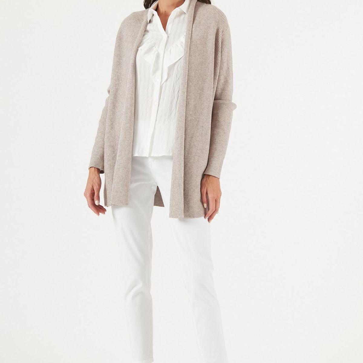 PRIVILEGE - Tapado tejido beige 480