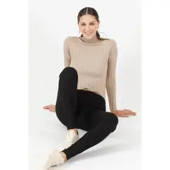 PRIVILEGE - Leggings slim fit negra 736 - Negro