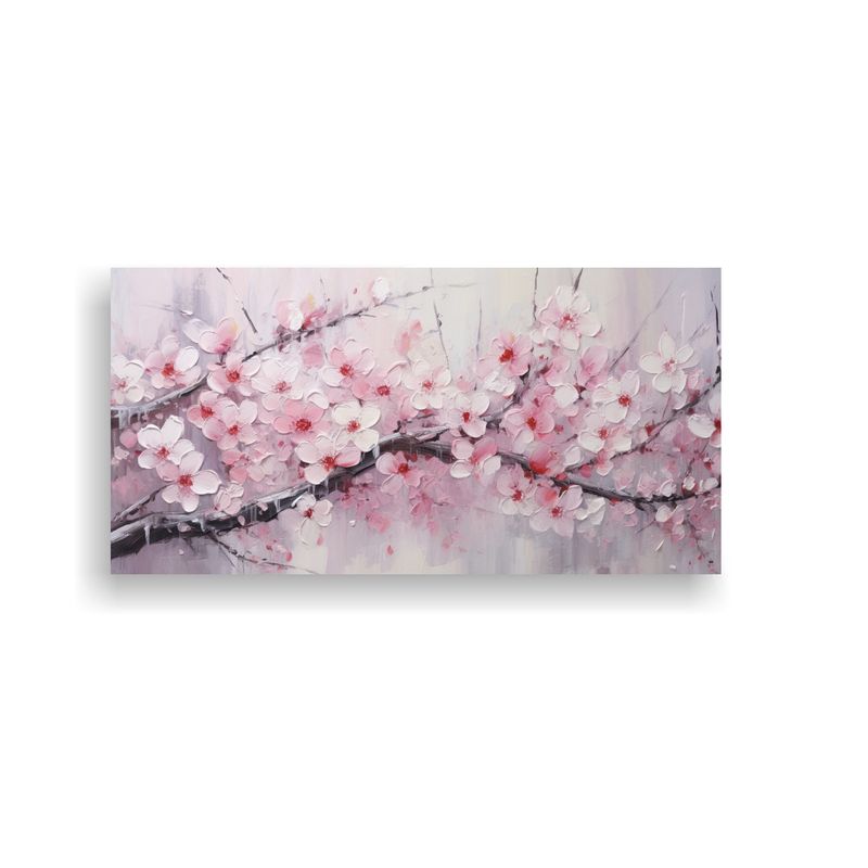 GENERICO - Cuadro De Tela Galería Llamativo Con Flores De Cerezo Rosas 160x80cm